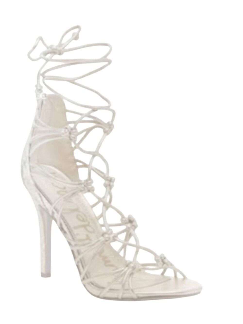SAM EDELMAN Adella Strappy White Leather Heeled Sandals Size 11M